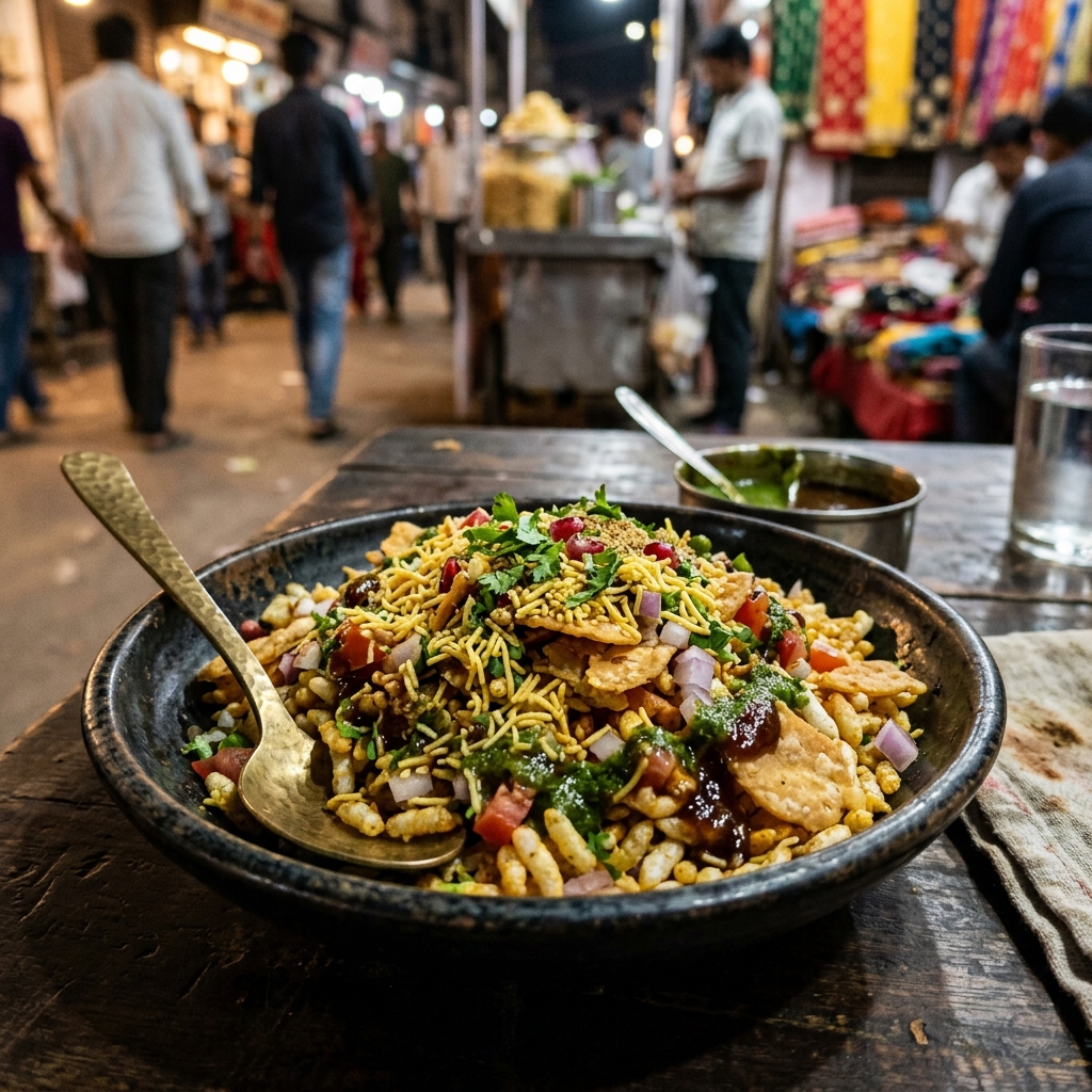 Crispy fresh puffed rice bhel puri mixture